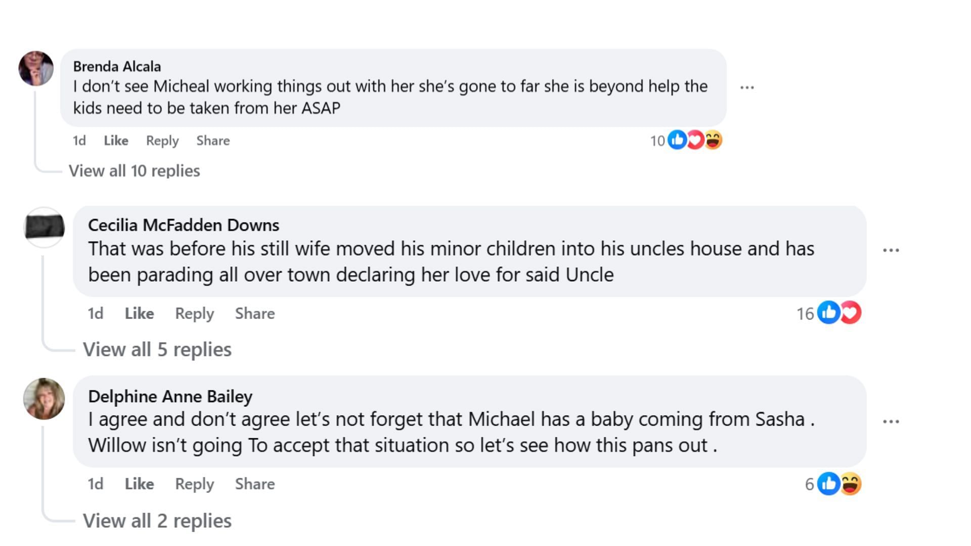 Comments by fans on the post (Image via Facebook/@Allie Cerda)